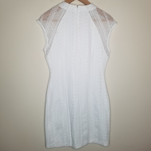 TORN BY RONNY KOBO NWT White Lace Short Sleeve Body Con Mini Dress - Picture 7 of 13